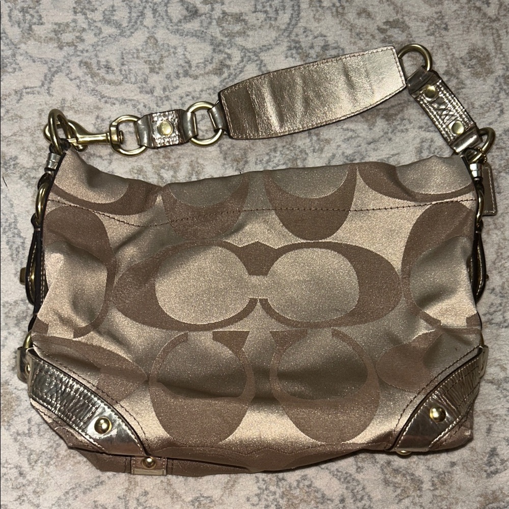 Coach 2000s Metallic Brown Carly Shoulder Bag